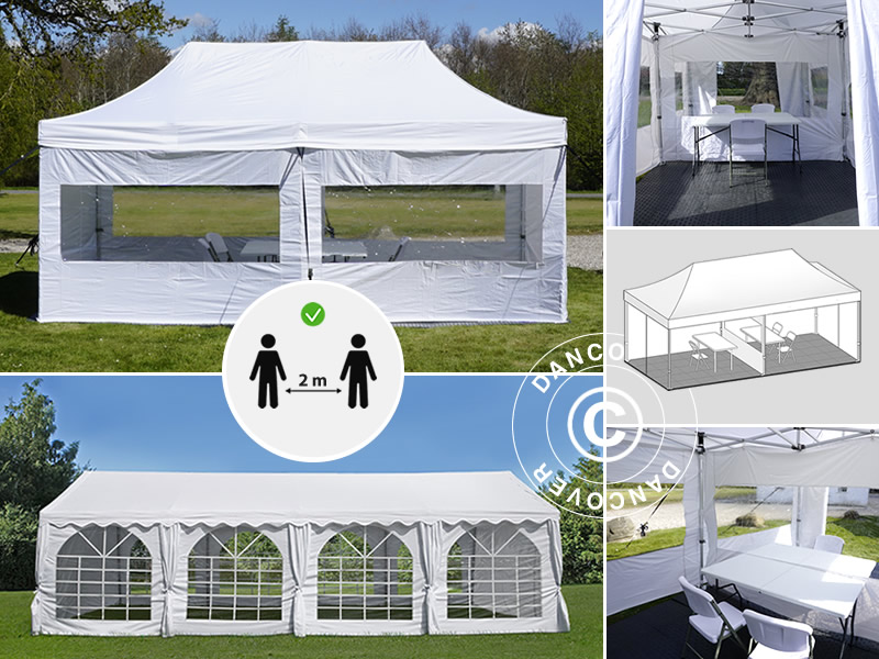 Visitor tents for social and safe distance