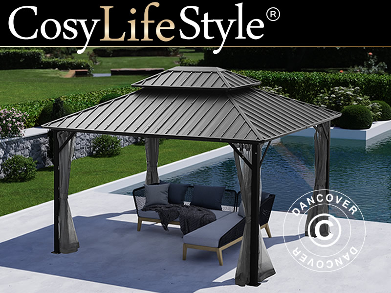 Solid roof gazebos for creating a special place outside