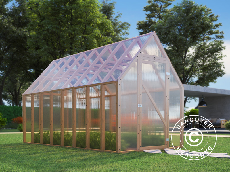 Wooden greenhouse with polycarbonate for perfect growth conditions