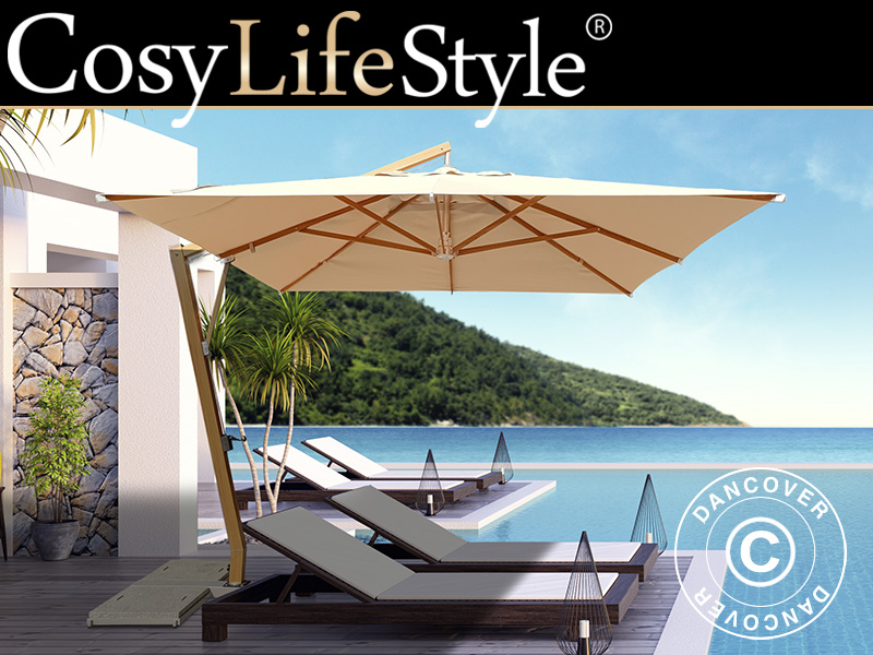 Large and square cantilever parasols from CosyLifeStyle by Dancover